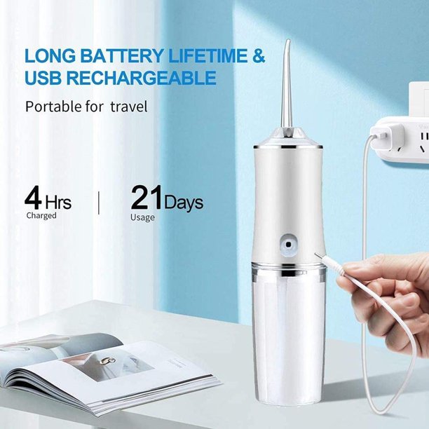 Water Flossers, Cordless Dental Oral Irrigator for Travel Home Office, 220ml, white