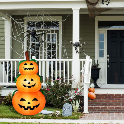 Halloween Inflatable Pumpkin, Stacked Pumpkins with Build-in LED Blow Up for Lighting Up Halloween Party Indoor Yard Garden Lawn Decoration