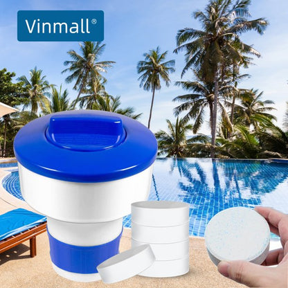 Melliful 3'' Chlorine Tablets, Long Lasting Pool Chlorine Tablets with 7" Floating Chlorine Dispenser(35oz)