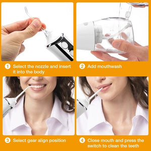 ifanze Cordless Water Flosser Teeth Cleaner, 350ML Portable and USB Rechargeable Oral Irrigator, IPX7 Waterproof, 3-Mode Water Flossing with 5 Jet Tips for Home and Travel