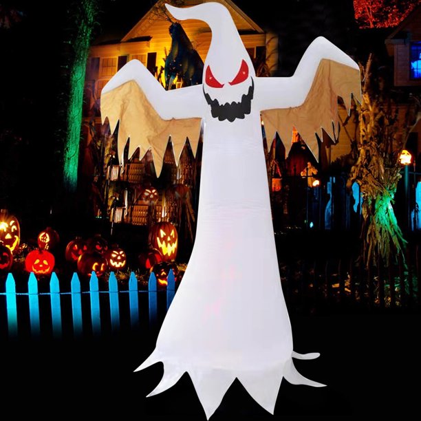 8Ft Red Eye Ghost Inflatable Decoration, Vinmall Outdoor LED Halloween Decoration Props