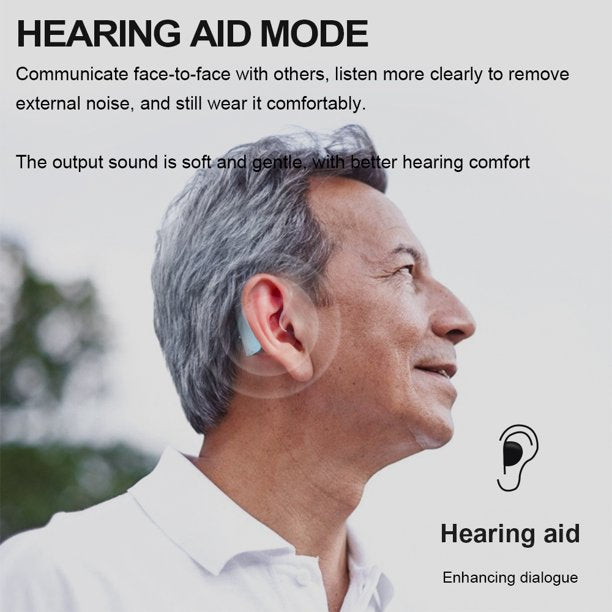 Vinmall Rechargeable Hearing Aids, Bluetooth Hearing Amplifiers for Seniors Sound Amplifier Devices, Black