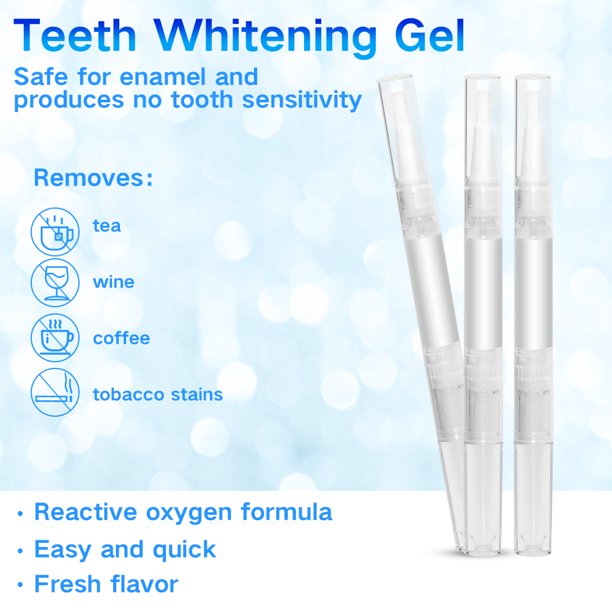Teeth Whitening Kit,16x LED Light Without Sensitive With 5 Smart Teeth Whitening Pens 3 Teeth Whitening Strips,Effectively Whitens in 30 Minutes,White