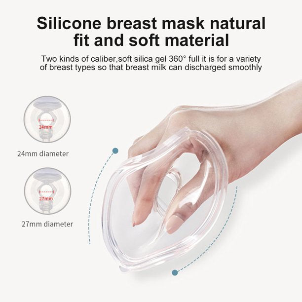 Vinmall Hands-Free Breast Pump, Electric Portable Wearable Breast Pump , Spill-Proof Ultra-Quiet Pain-Free Breast Pump With 2 Mode And 5 Levels, Blue, 0.94inch And1.06inch Flange, J341