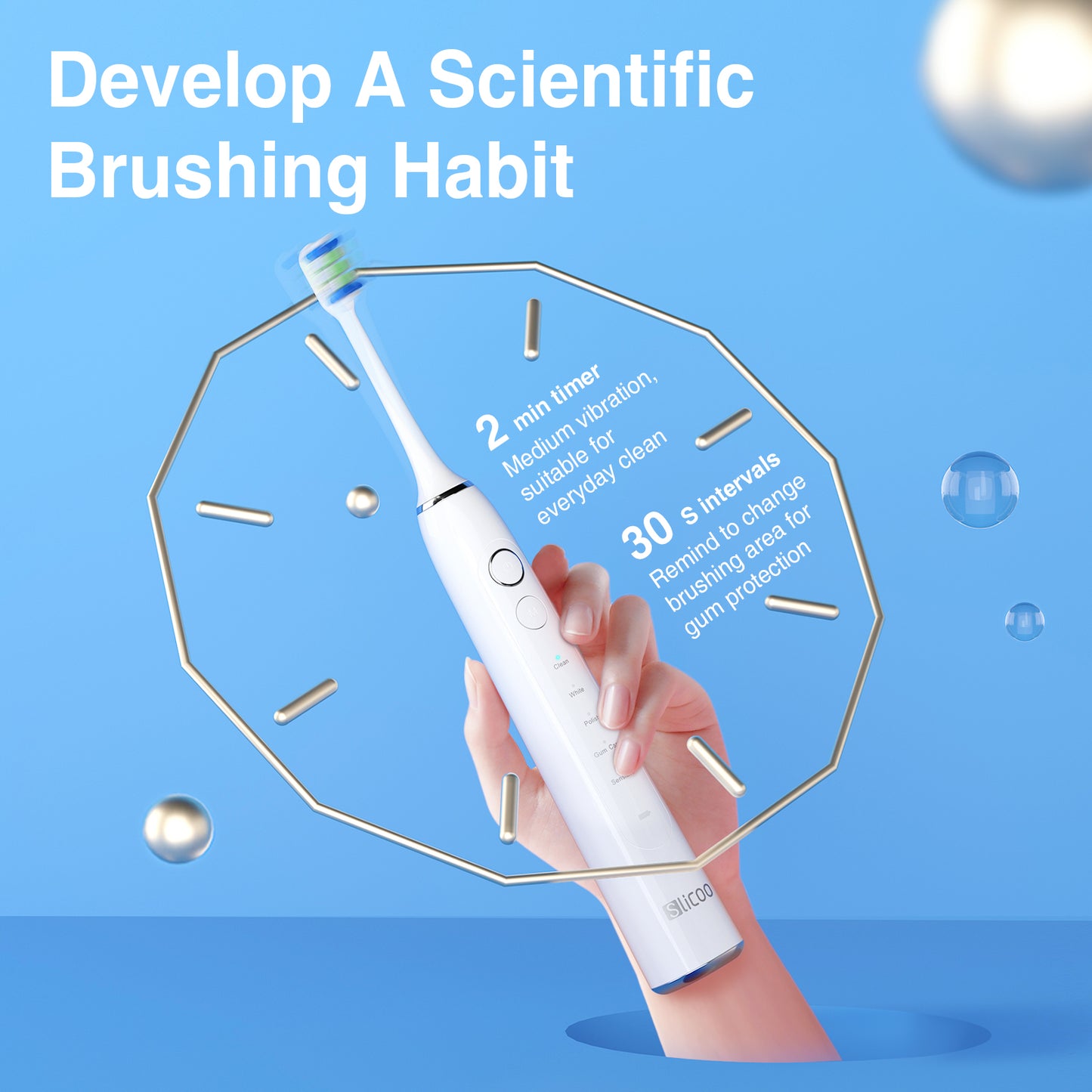 iFanze-Slicoo Ultrasonic Electric Toothbrush