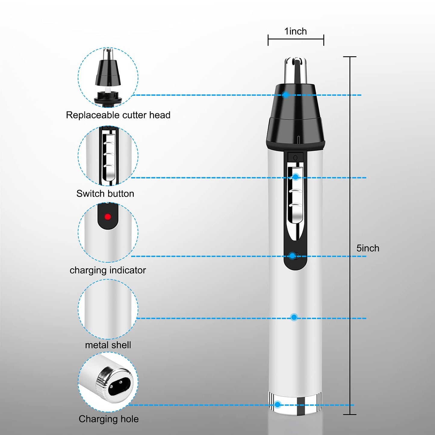 Ear and Nose Hair Trimmer for Men