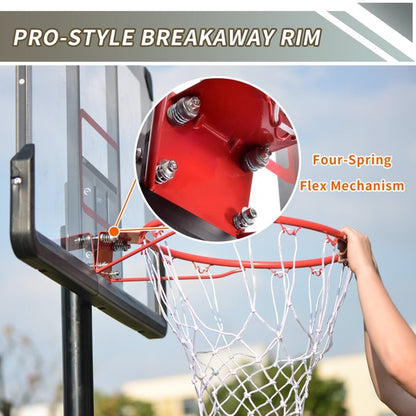 ifanze Portable Basketball Hoop 5ft to 7ft Adjustable Height, Poolside Basketball Stand System for Youth Kids Teenagers, Indoor Outdoor with 33" Width PVC Backboard ,Black