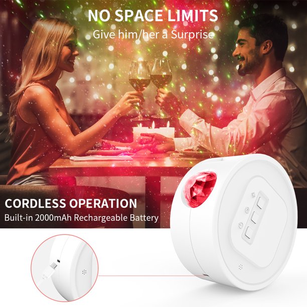 Galaxy Night Light Projector,Rechargeable Star Moon Night Light Outdoor Light Projector for Party Color Changing Sleep Projector for Kids