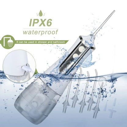 ifanze Cordless Water Flosser Teeth Cleaner, 350ML Portable and USB Rechargeable Oral Irrigator, IPX7 Waterproof, 3-Mode Water Flossing with 5 Jet Tips for Home and Travel