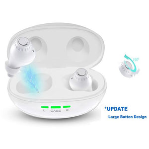 Doosl Upgraded Rechargeable Hearing Aids for Ears, Hearing Amplifiers for Seniors with Noise Cancelling and Portable Charging Box(White)