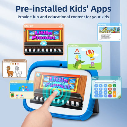 7 inch Kids Tablet, Android 11 Tablet for Kids, 2GB+32GB, WiFi Bluetooth Tablet PC, Toddlers Children Kids Learning Tablet, IPS Screen, Parental Control, Cute Rabbit Kid-Proof Case, Blue