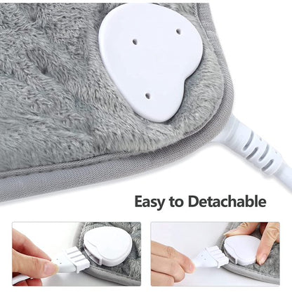 39" x 19" Electric Heating Pad for Back Pain Muscle Pain Relieve Dry & Moist Heat Therapy, 6 Electric Temperature Options, 4 Temperature Settings Auto Shut Off Machine Washable(Silver Gray)
