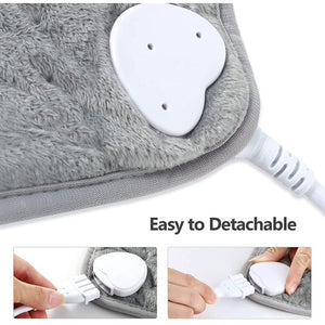 39" x 19" Electric Heating Pad for Back Pain Muscle Pain Relieve Dry & Moist Heat Therapy, 6 Electric Temperature Options, 4 Temperature Settings Auto Shut Off Machine Washable(Silver Gray)
