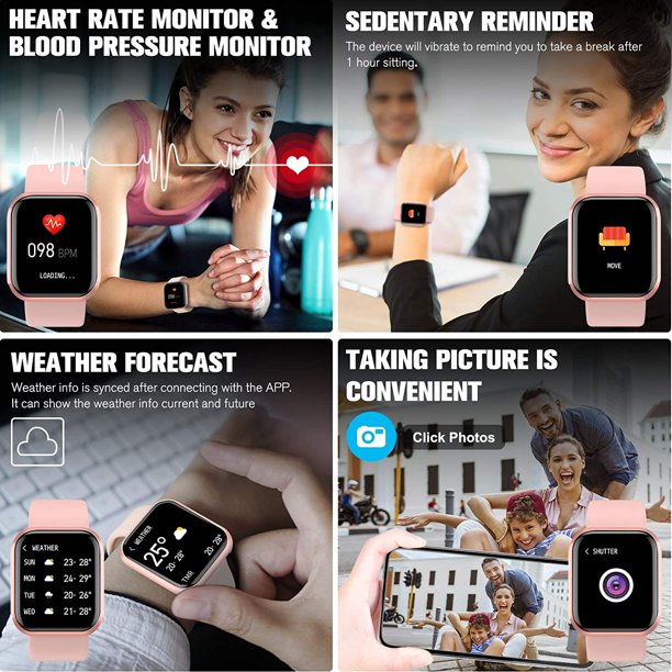 Doosl Smart Watch, Heart Rate Monitor And Sleep Tracker Smart Watch For iPhone, Smart Watch For Android Phones Ios Phones, Compatible Samsung, IP68 Waterproof Smart Watch For Women Men Kids, J45