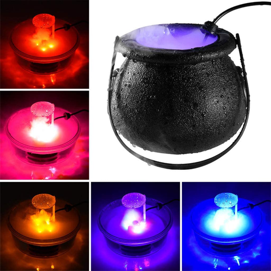 24V Super Ultrasonic Mist Maker Fogger, Halloween Smoke Machine Water Fountain Pond Fog Machine Atomizer Air Humidifier with 12 LED Light Color Change