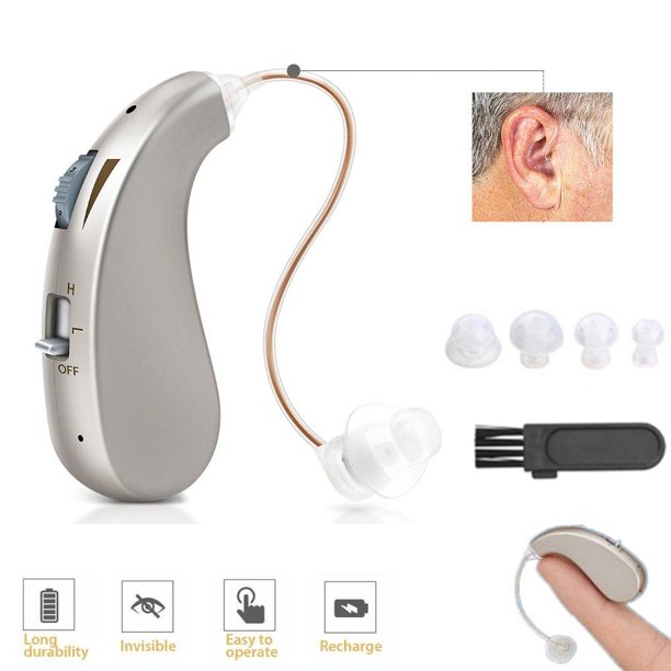 Doosl Personal Sound Amplifiers & Amplifiers,Lightweight,Noise Reduction,Rechargeable Hearing Device to Aid and Assist Hearing of Seniors and Adults,Silver