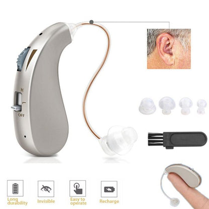 Doosl Personal Sound Amplifiers & Amplifiers,Lightweight,Noise Reduction,Rechargeable Hearing Device to Aid and Assist Hearing of Seniors and Adults,Silver