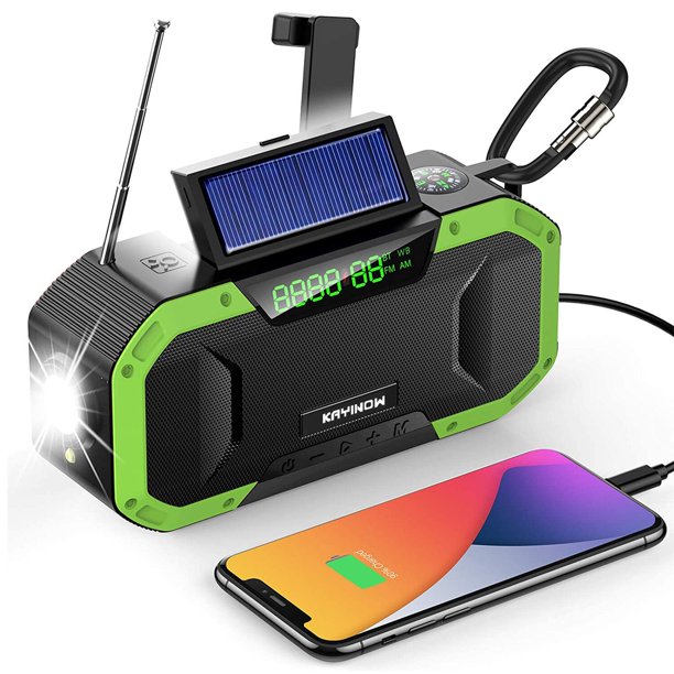 vinsic Emergency Radio, 5000mAh Hand Crank Solar Weather Radio, NOAA/AM/FM Portable Radio with LED Flashlight&Reading Lamp, USB Cell Phone Power Charger, SOS Alarm for Home, Camping&Survival