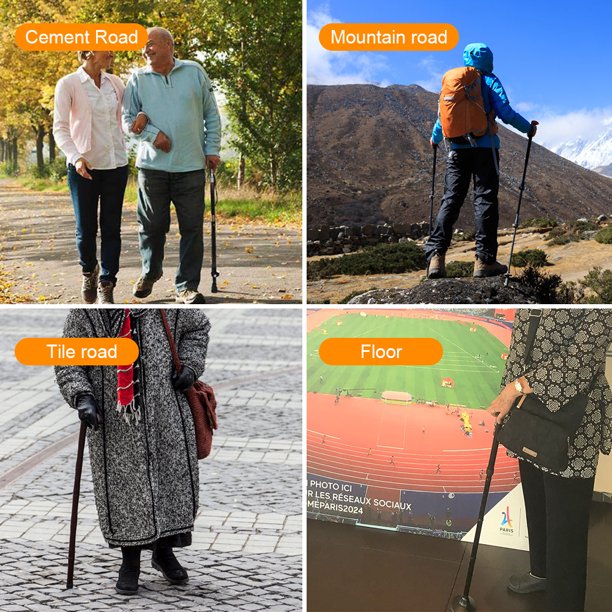 Vinmall Walking Cane for Men & Women, Portable Retractable Canes, Fall AlarmPivot Tip, Heavy Duty, Adjustable Canes for Seniors & Adults