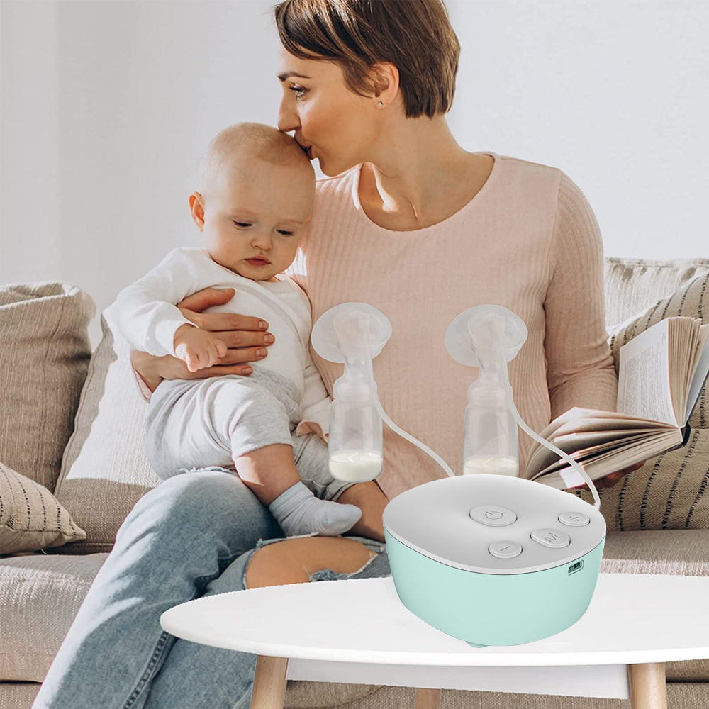 Double Electric Breast Pumps, Portable Dual Breastfeeding Milk Pumps Pain-Free Strong Suction Power for Millk Collect and Breast Massage