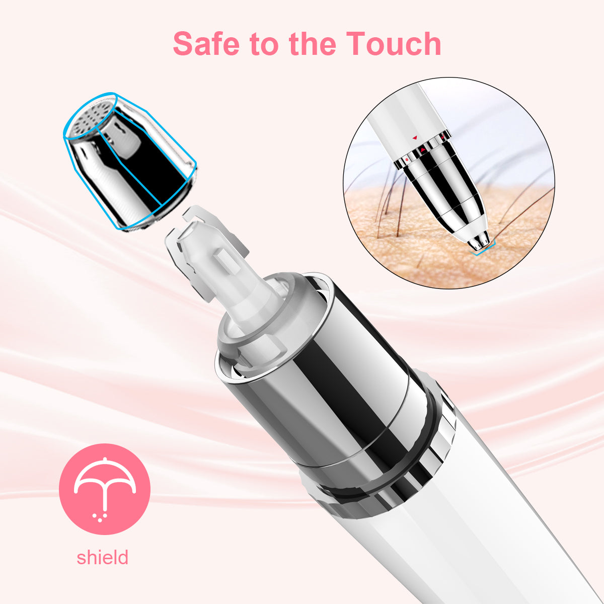 iFanze Facial Hair Remover for Women, USB Rechargeable Painless Hair Eyebrow Trimmer, IPX6 Waterproof, Built-in LED Light, Portable Flawless Electric Epilator for Cheeks, Chin, Upper Lip & Arms