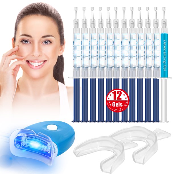 3D Teeth Whitening Strips with Light,Teeth Whitening Kit,11 Teeth Whitening Gel,Dental Whitener,Home Professional Bleaching Kit LED Light Dental,Reduce Yellow Teeth and Smoke Marks Black Teeth