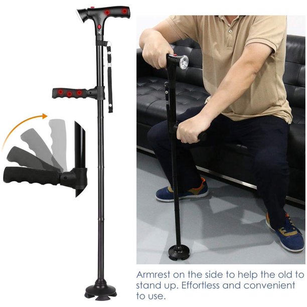 Foldable Walking Cane,Walking Stick with LED Light for Men Women