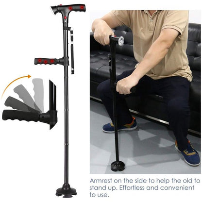 Foldable Walking Cane,Walking Stick with LED Light for Men Women