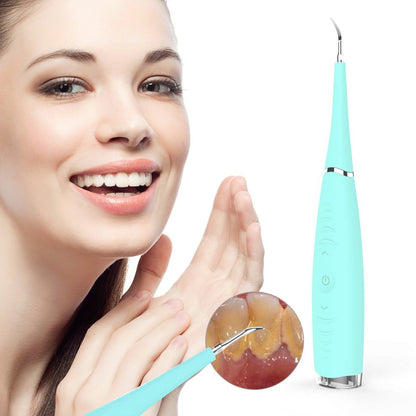 Portable Electric Ultrasonic Dental Calculus Remover Tool, High-Frequency Vibration Tooth Scraper Tartar Removal Cleaner,USB charging&5 Adjustable Speed Modes(Blue)