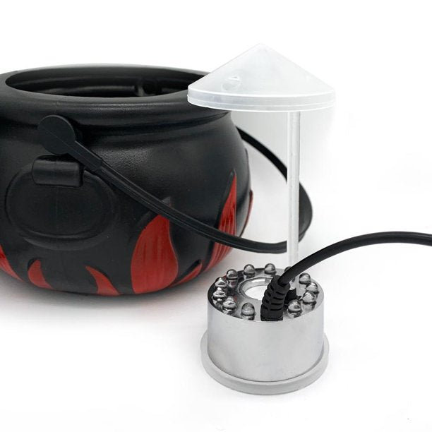 Halloween Mist Maker, Witch Cauldron Fog Smoke Machine with 12 LED Color Changing Lights