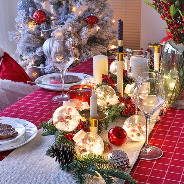 10pcs Christmas Ball LED String Lights, 26 Ft Xmas Wishing Ball Lights with 8 Lighting Modes, Santa Claus Waterproof Curtain Light String for Christmas Outdoor Indoor Holiday Decor