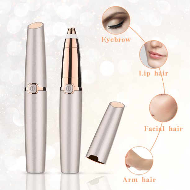 Ifanze Eyebrow Hair Remover, Rechargeable Facial Hair Trimmer Painless Eyebrow Hair Razor for Women with LED Light