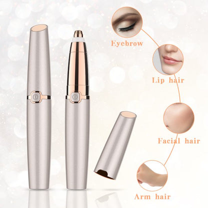 Ifanze Eyebrow Hair Remover, Rechargeable Facial Hair Trimmer Painless Eyebrow Hair Razor for Women with LED Light