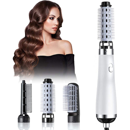 Hair Dryer Brush, Blow Dryer Brush, Hair Dryer and Volumizer Set with Interchangeable Brush Head for Rotating Straightening, Curling, Salon Negative Ion Ceramic Hot Air Brush Comb