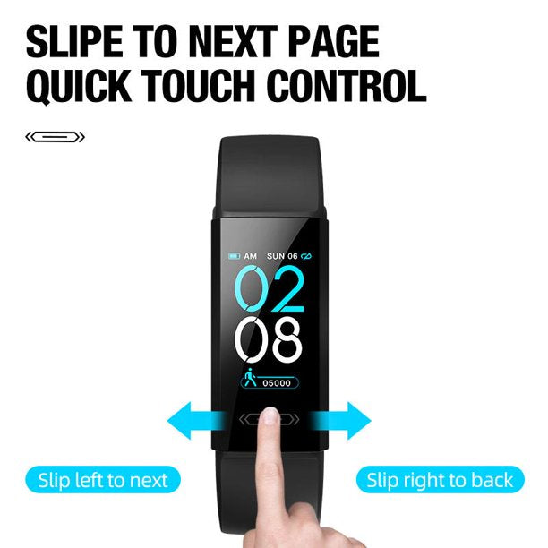 Doosl IP68 Waterproof Versa Fitness Tracker with Heart Rate Monitor, Fitness Tracker with Pedometer, Waterproof and Dustproof Blood Pressure Smart Watch