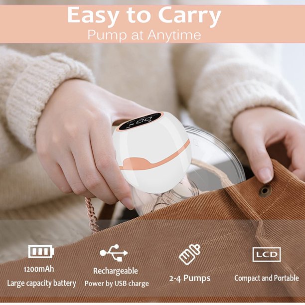 Hand Free Electric Breast Pump, Wearable Breast Pumps Touch Pane, 3 Modes And 9 Levels Adjustment, LCD Display, Rechargeable Powered Wireless Portable Breast Pump With 21/24 /28 Mm Flange, 1pack, J3