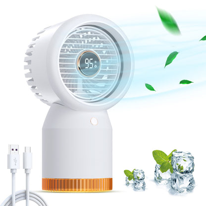 Doosl Personal Air Conditioner Fan, Rechargeable Mini AC Fan with Humidifier Mode, Portable Desk Fan for Home, Office, Room, White