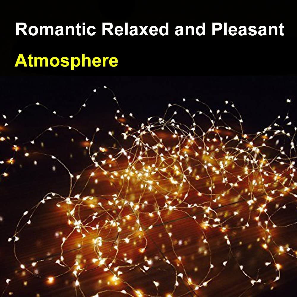 Outdoor Solar String Lights, 40ft 100 LED 8 Lighting Modes Copper Wire Solar Decorative Lights, Waterproof Solar Fairy Lights for Garden, Wedding, Patio, Bedroom, Party, Bushes, Trees and Christmas