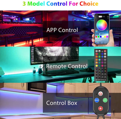 Laighter Led Strip Lights for Bedroom, 16.4 ft Smart Led Light Strip Music Sync with Upgraded 40 Keys Remote & App Control, Flexible DIY, RGB Color Changing, Tape Lights for Party Home