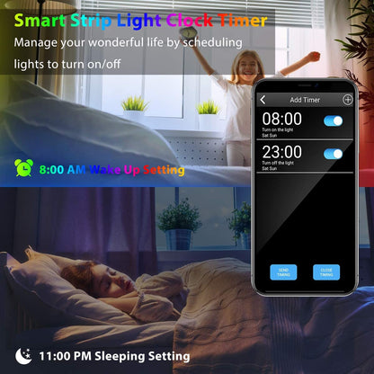 Laighter Led Strip Lights for Bedroom, 16.4 ft Smart Led Light Strip Music Sync with Upgraded 40 Keys Remote & App Control, Flexible DIY, RGB Color Changing, Tape Lights for Party Home