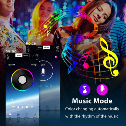 Laighter Led Strip Lights for Bedroom, 16.4 ft Smart Led Light Strip Music Sync with Upgraded 40 Keys Remote & App Control, Flexible DIY, RGB Color Changing, Tape Lights for Party Home