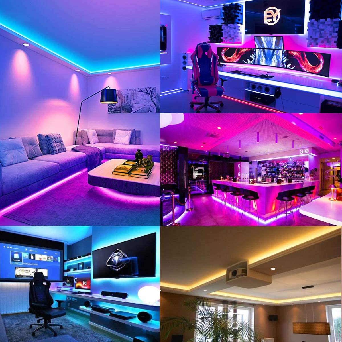 Laighter Led Strip Lights for Bedroom, 16.4 ft Smart Led Light Strip Music Sync with Upgraded 40 Keys Remote & App Control, Flexible DIY, RGB Color Changing, Tape Lights for Party Home