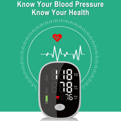 Arm Pressure Monitor, Automatic Blood Pressure Cuff for Arm, Accurate BP Machine with Large LCD Display & Voice Broadcast, Batteries Hypertension Detector