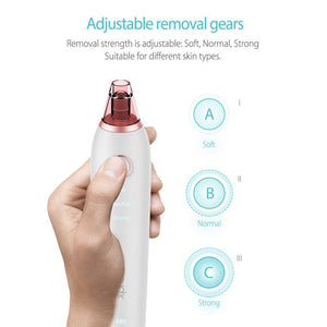 Blackhead Remover Pore Vacuum Suction, Electric Facial Pore Cleaner 4 in 1 USB Rechargeable Pore Sucker Acne Comedone Extractor Tool with 3 Adjustable Suction For Men and Women