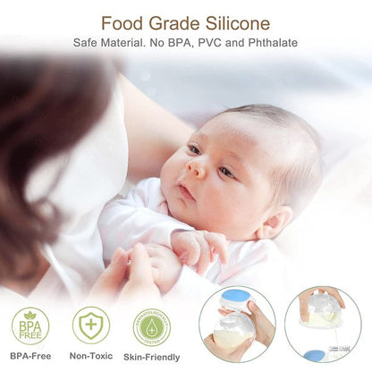 Vinmall Electric Breast Pump, Wearable Hands-Free Portable Breast Feeding Breast Pump, Spill-Proof Ultra-Quiet Pain-Free Breast Pump With 2 Mode And 5 Levels, Blue, 0.94inch And1.06inch Flange, J340