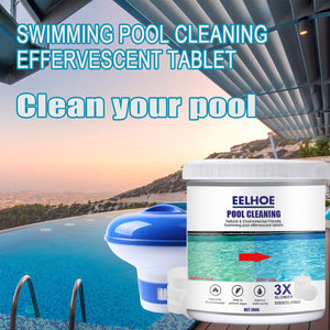 Chlorine Tablets for Pool, Swimming Pool Chlroines Tablets with Pool Floating Chlorine Dispenser for Swimming Pool Storage, Net 180g