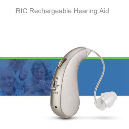Hearing Aid Rechargeable, Doosl BTE Hearing Amplifier Devices for Seniors with Noise Cancelling, Volume Control