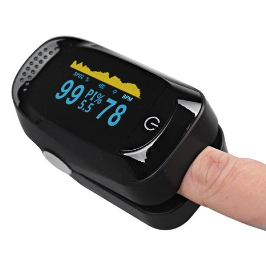 Vinmall Fingertip Pulse Oximeter Machine with Dual Color OLED, SpO2 Oxygen Levels, Heart Rate, Perfusion Index Monitor