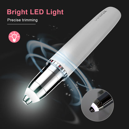 iFanze Facial Hair Remover for Women, USB Rechargeable Painless Hair Eyebrow Trimmer, IPX6 Waterproof, Built-in LED Light, Portable Flawless Electric Epilator for Cheeks, Chin, Upper Lip & Arms