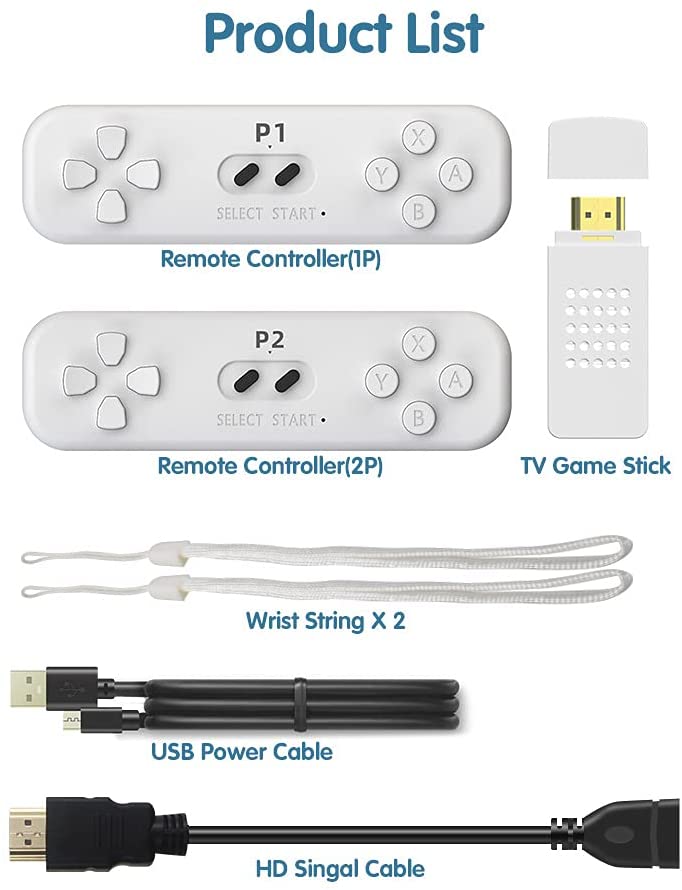 Doosl Wireless Game Console, 4K HDMI Output Plug and Play TV Games Wireless Controllers Vedio Game Console for Adult